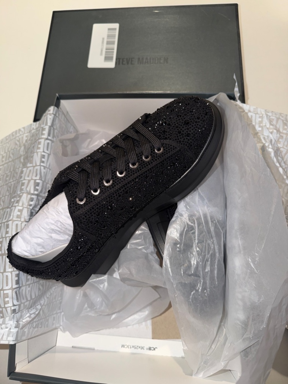 Steve Madden Black Crystal Embellished Women's Sneaker